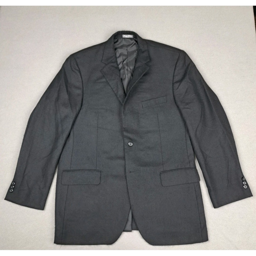Loro Piana 100% Cashmere Blazer Jacket Men 44L Tall Black 2 Button Single Breast